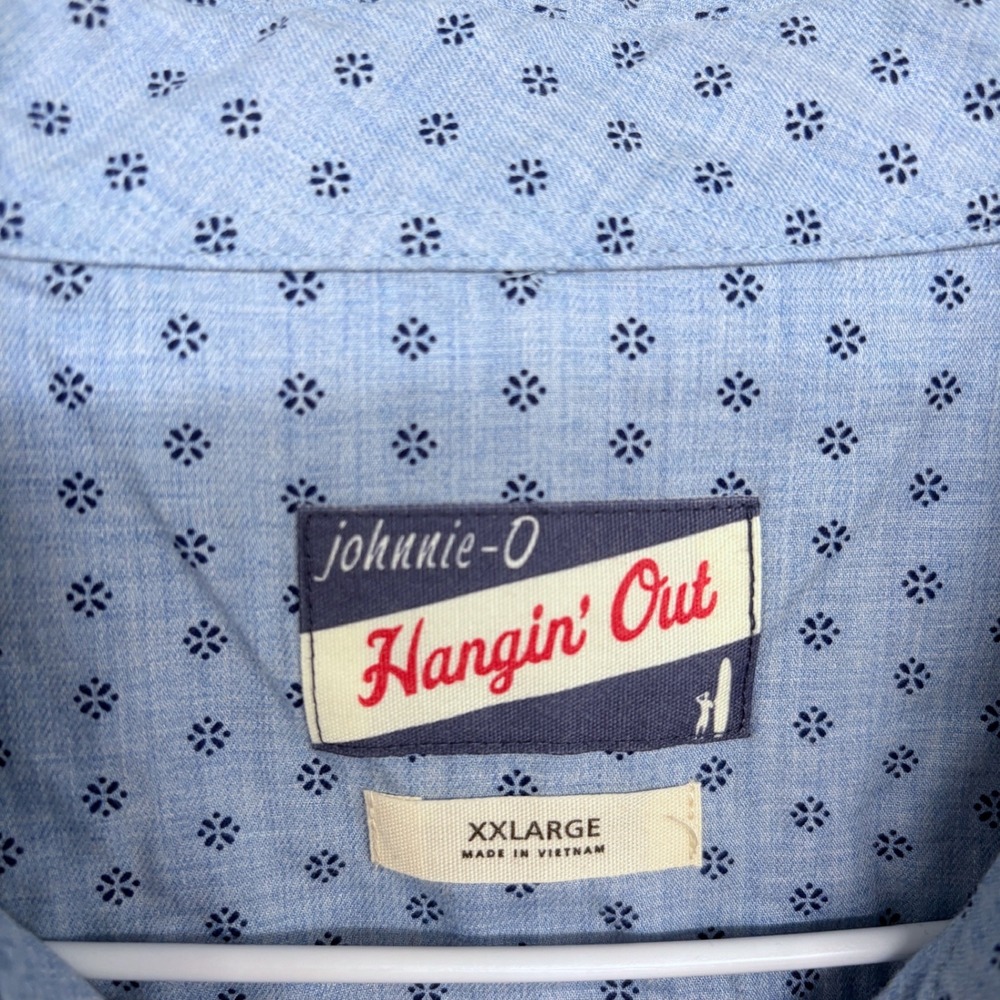 Johnnie-O' Hangin Out Long Sleeve Button Up Shirt XXL Mens Blue Conrad Chambray - Picture 6 of 10